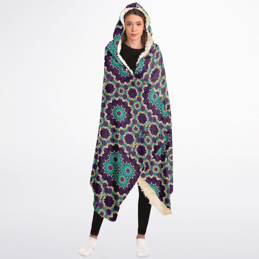 Hooded Blanket Sherpa - AOP