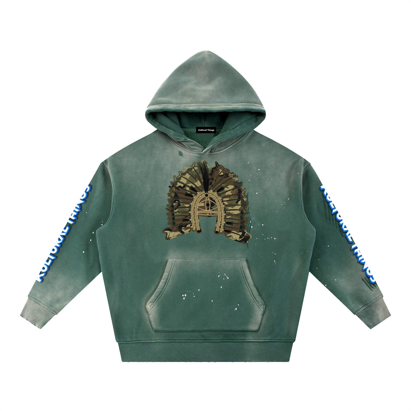 Vintage Washed Frayed Fleece Hoodie