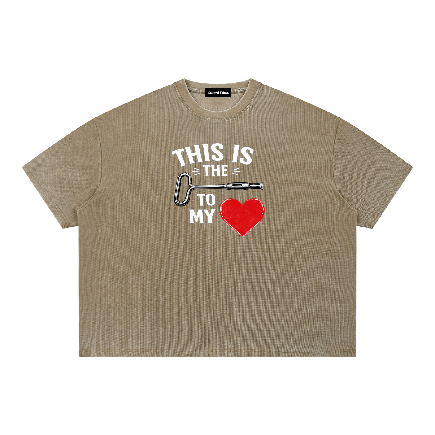 Unisex Vintage Wash Sunfade Boxy Waffle T-Shirt