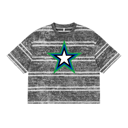 Snow Washed Stripe Boxy T-shirt