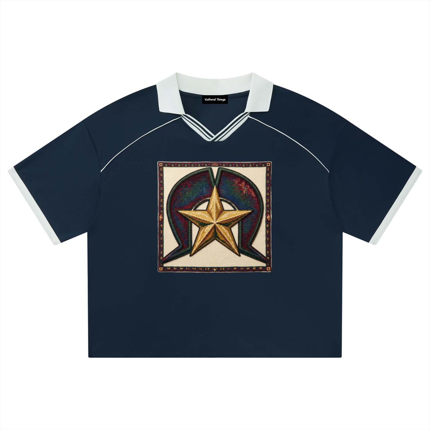 Unisex Collared Piping Boxy Soccer Jersey