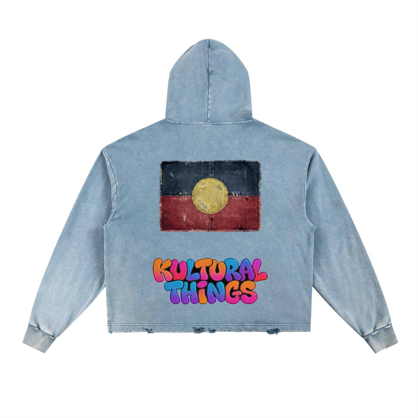 Aboriginal And Kultural Things Vintage Washed Frayed-Hem Hoodie