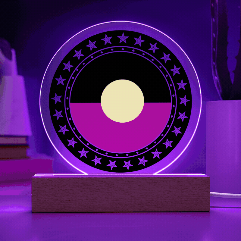 Australian Aboriginal Flag LED Acrylic Plaque | Indigenous Australian LED Lamp | Cultural Desk Decor | Acrylic LED Display
