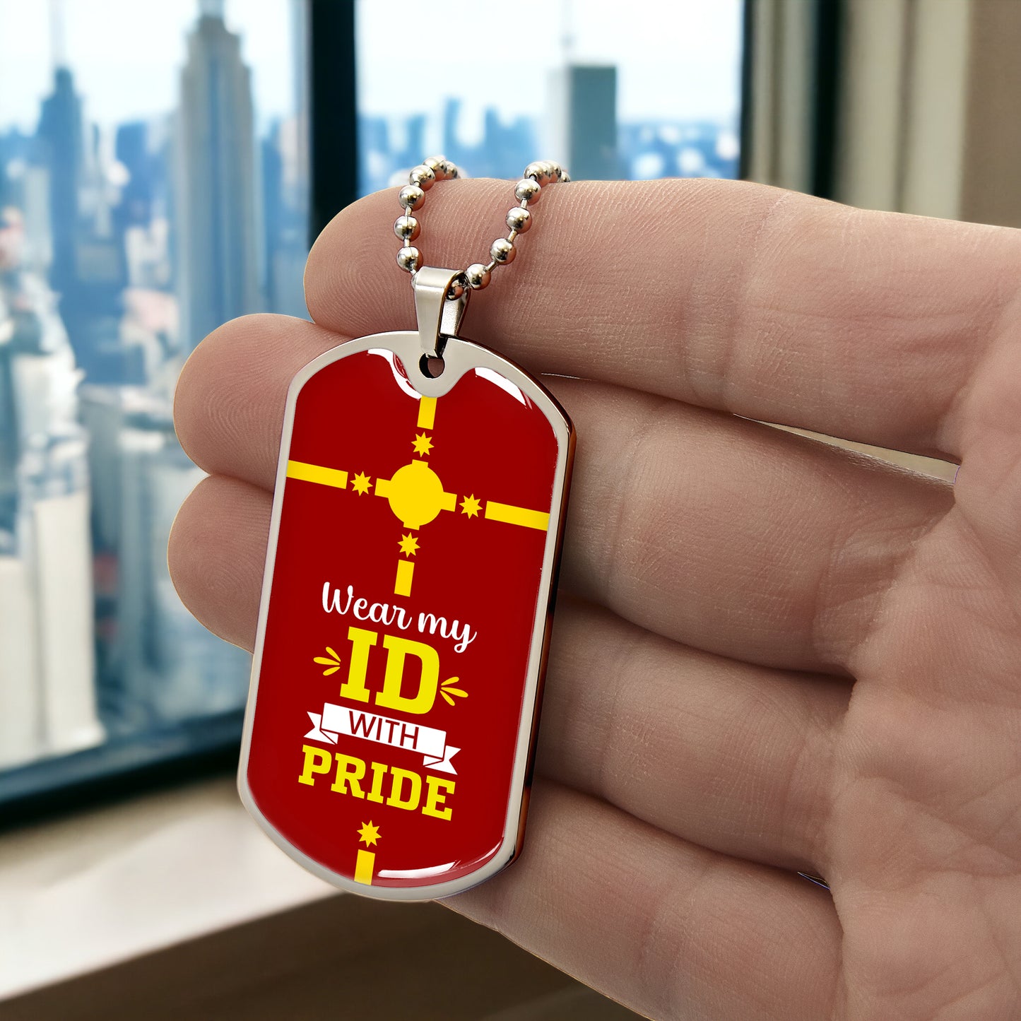 Rotuma Flag Dog Tag Necklace | Wear My ID With Pride | National Pride Military Pendant