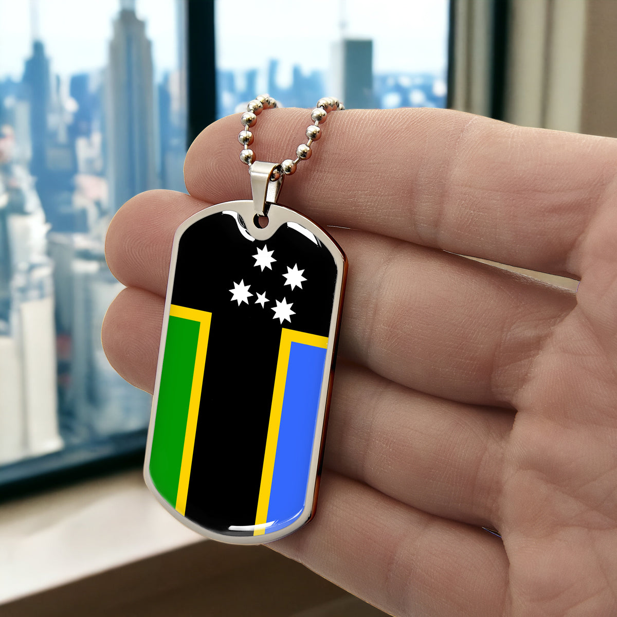 Australian South Sea Islander Flag stainless steel pendant