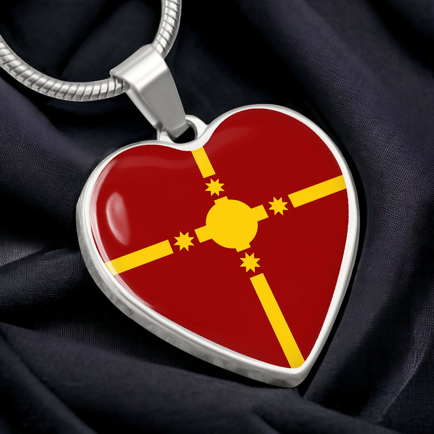 Rotuma Flag Heart Necklace | Rotuman Flag Necklace | Gold Heart Pendant | Cultural Pride Gift for Rotumans