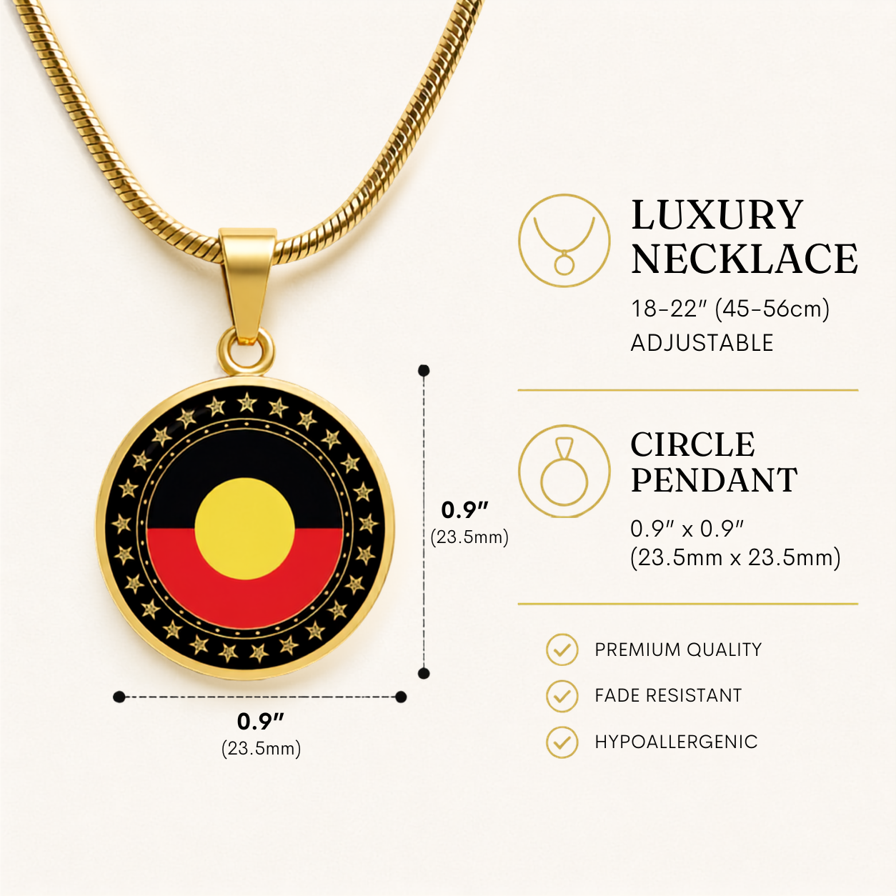 Indigenous pride round necklace