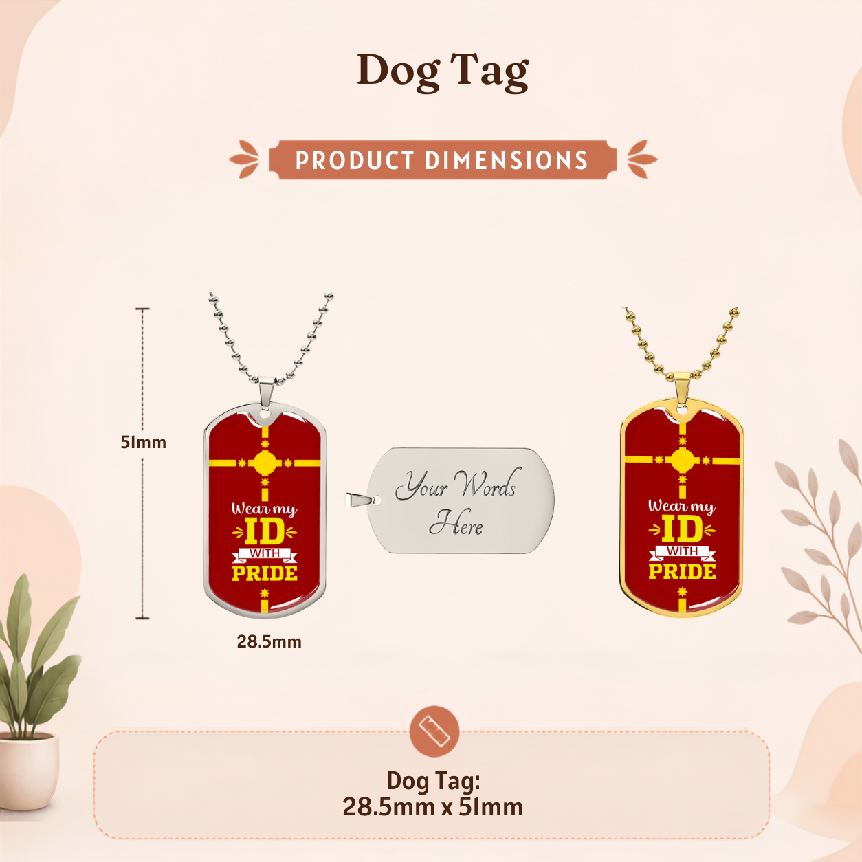 Rotuma Flag Dog Tag Necklace | Wear My ID With Pride | National Pride Military Pendant
