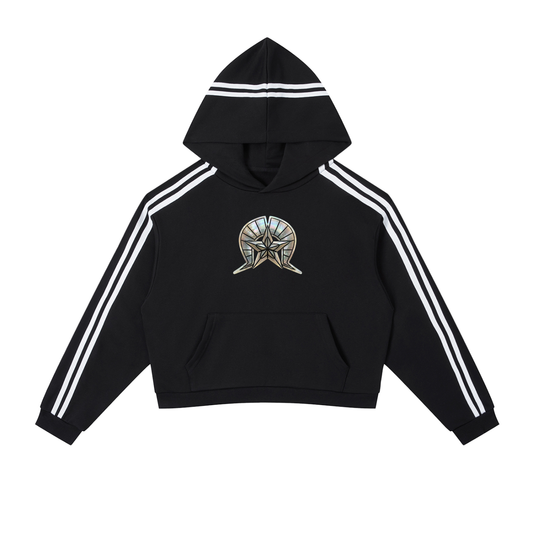 Contrast Side Stripe Cropped Hoodie