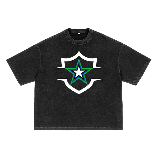 Waffle-Texture Washed Boxy T-Shirt