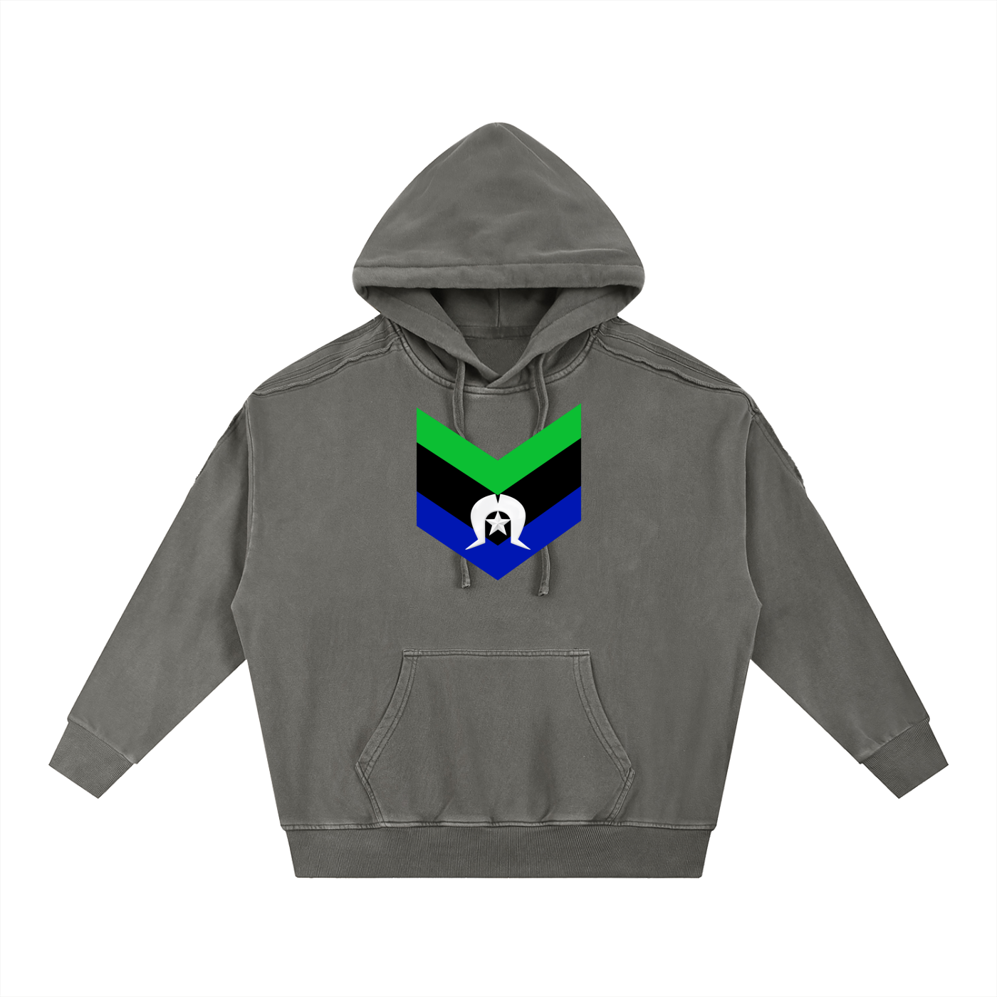 Torres Strait Snow Washed Tape Raw Edge Hoodie