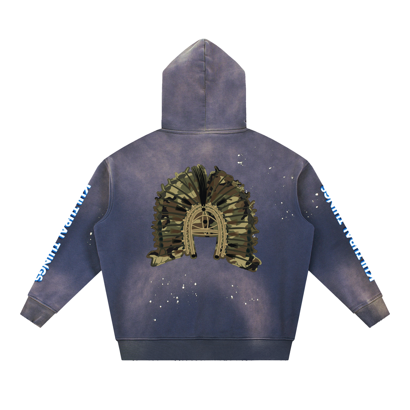 Vintage Washed Frayed Fleece Hoodie