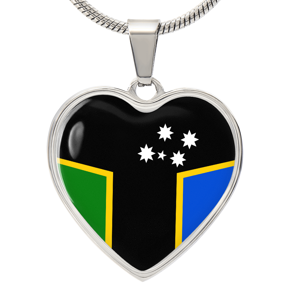 Australian South Sea Island Flag Heart Necklace | ASSI Flag Necklace |Heritage Heart Pendant | Cultural Pride Gift