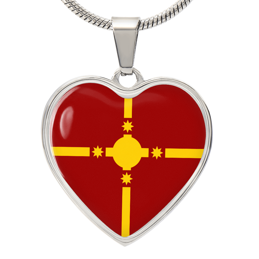 Rotuma Flag Heart Necklace | Rotuman Flag Necklace | Gold Heart Pendant | Cultural Pride Gift for Rotumans