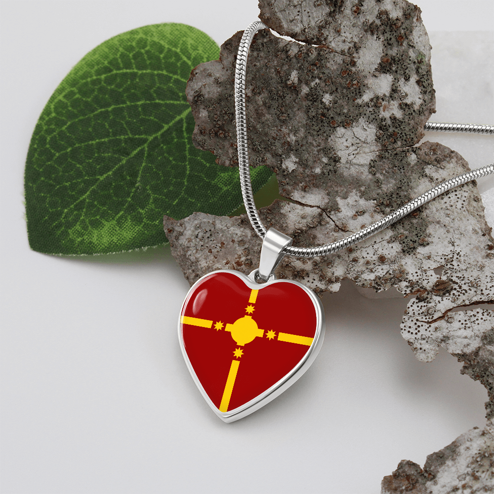 Rotuma Flag Heart Necklace | Rotuman Flag Necklace | Gold Heart Pendant | Cultural Pride Gift for Rotumans