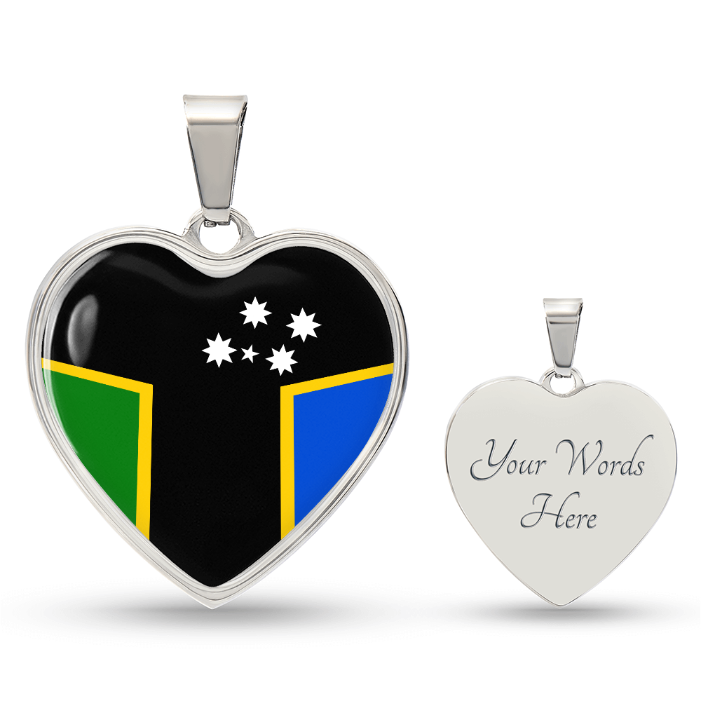 Australian South Sea Island Flag Heart Necklace | ASSI Flag Necklace |Heritage Heart Pendant | Cultural Pride Gift