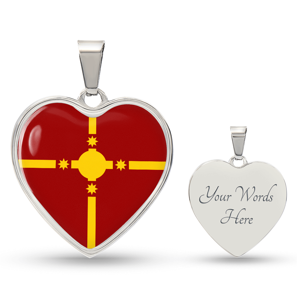 Rotuma Flag Heart Necklace | Rotuman Flag Necklace | Gold Heart Pendant | Cultural Pride Gift for Rotumans