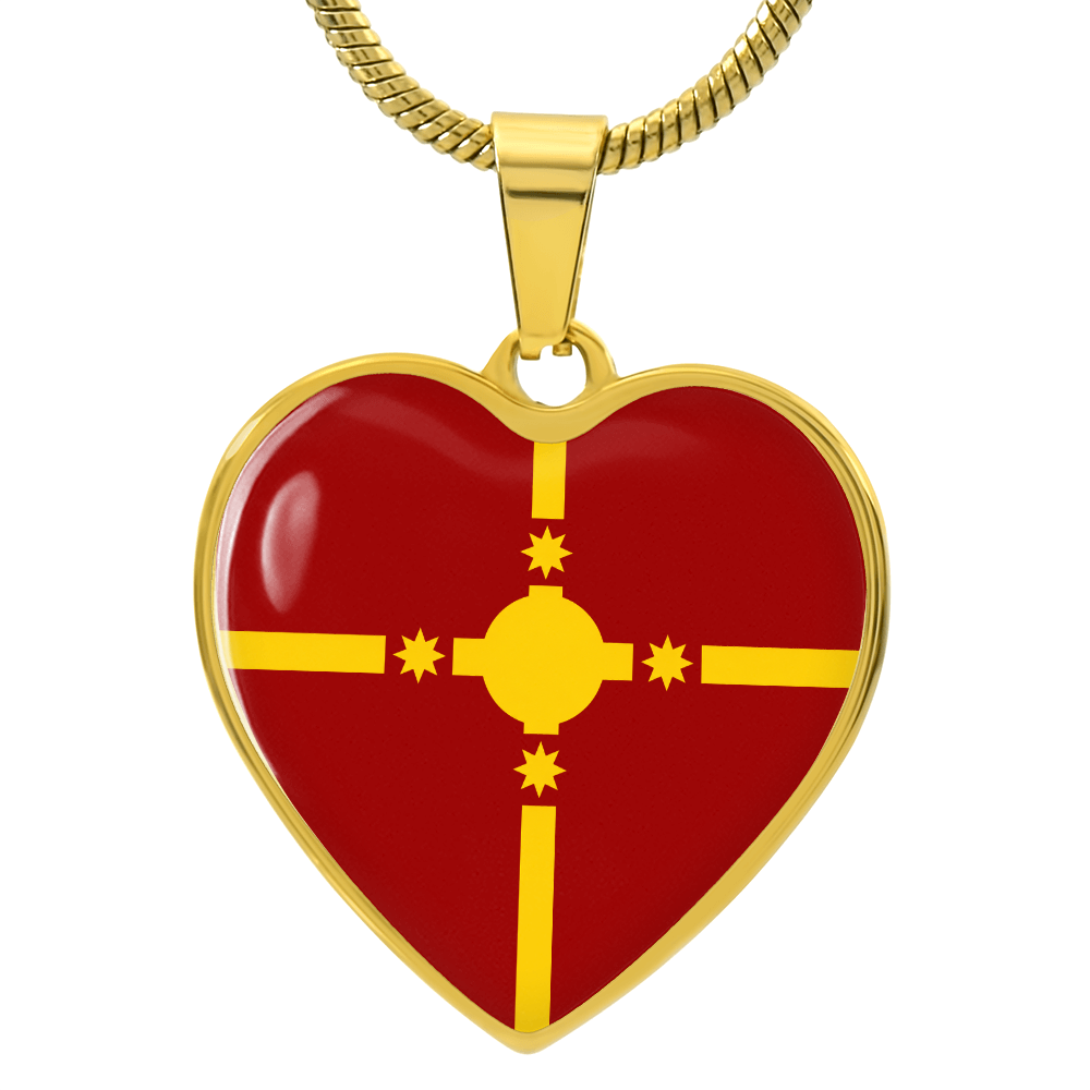 Rotuma Flag Heart Necklace | Rotuman Flag Necklace | Gold Heart Pendant | Cultural Pride Gift for Rotumans