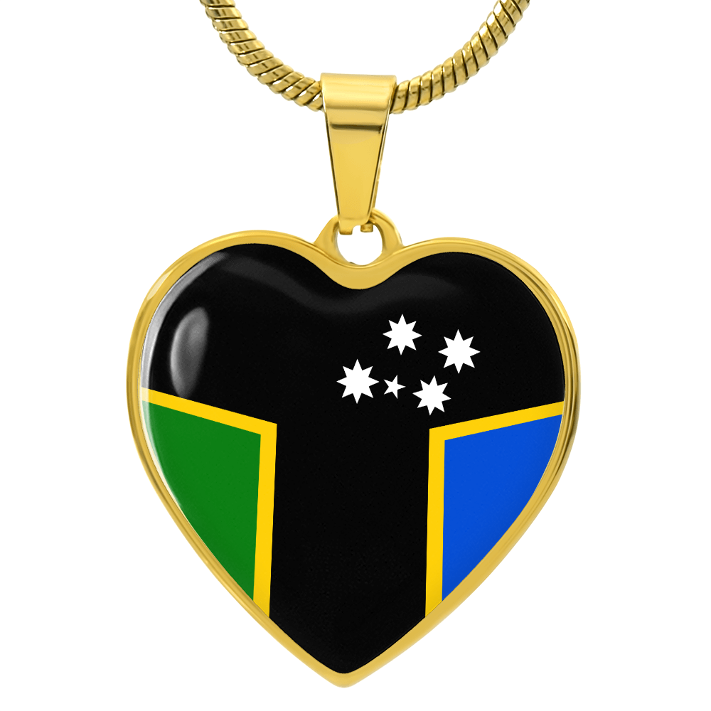 Australian South Sea Island Flag Heart Necklace | ASSI Flag Necklace |Heritage Heart Pendant | Cultural Pride Gift