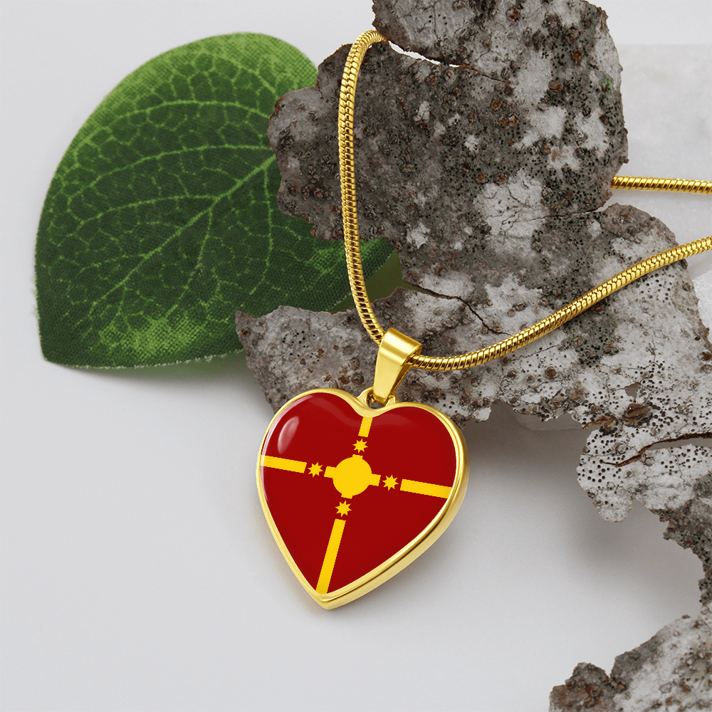 Rotuma Flag Heart Necklace | Rotuman Flag Necklace | Gold Heart Pendant | Cultural Pride Gift for Rotumans