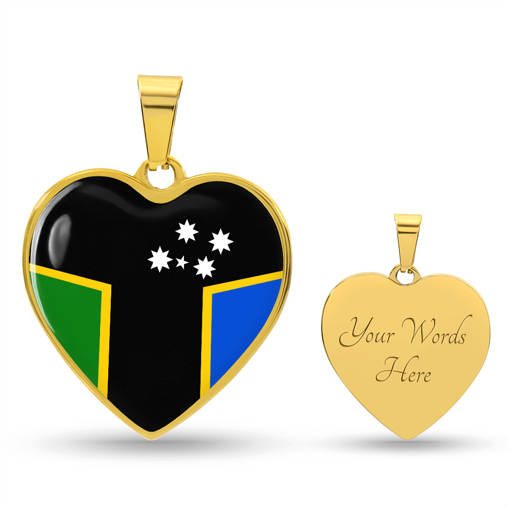Australian South Sea Island Flag Heart Necklace | ASSI Flag Necklace |Heritage Heart Pendant | Cultural Pride Gift