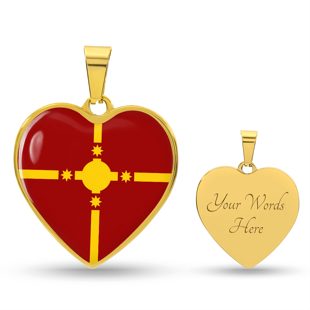 Rotuma Flag Heart Necklace | Rotuman Flag Necklace | Gold Heart Pendant | Cultural Pride Gift for Rotumans