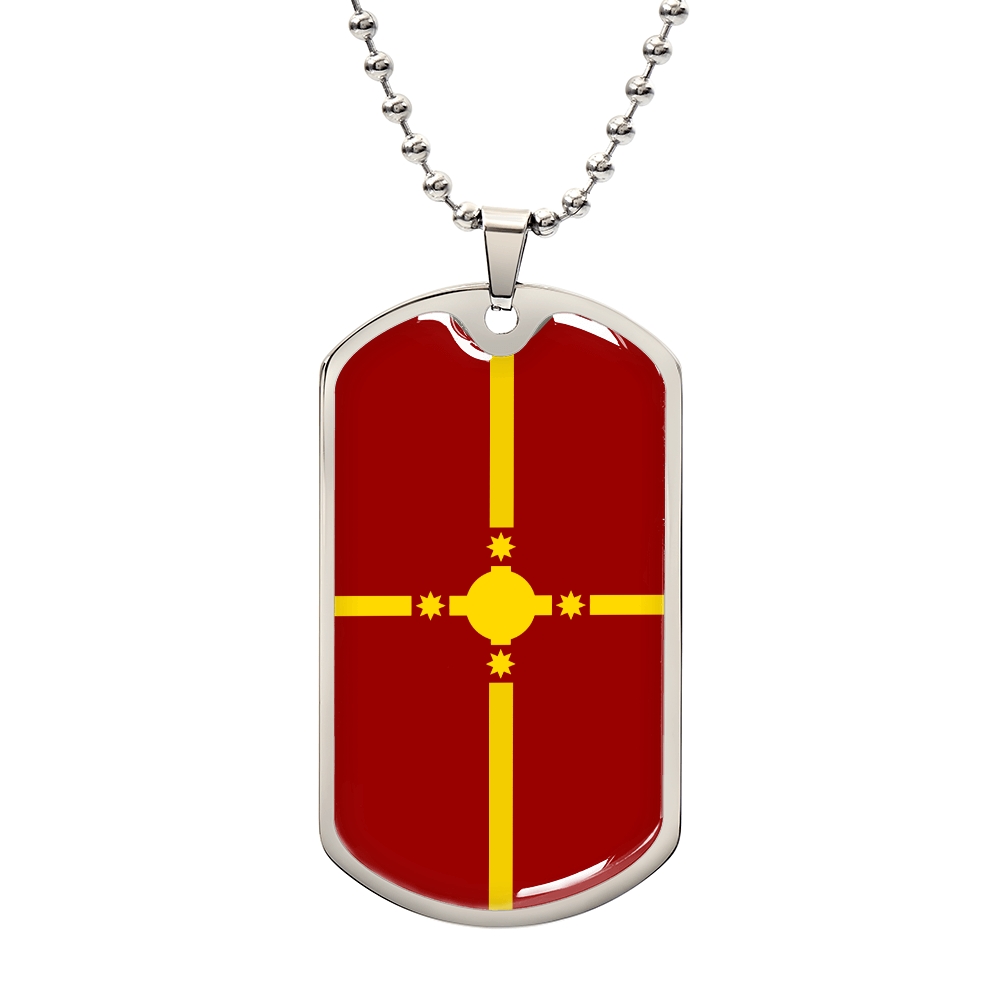 Rotuma Flag Gold Dog Tag Necklace | Rotuman Pride Pendant | Gold Stainless Steel Flag Necklace | Rotuma Heritage Jewelry | Gift for Rotumans