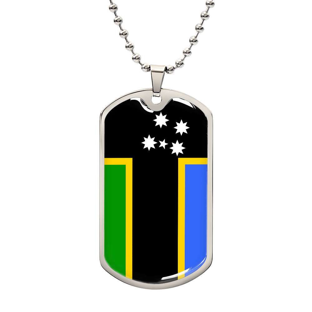 Australian South Sea Islands Flag Dog Tag Necklace | ASSI Pride Dog Tag Pendant | Cultural Flag Necklace | Patriotic Gift