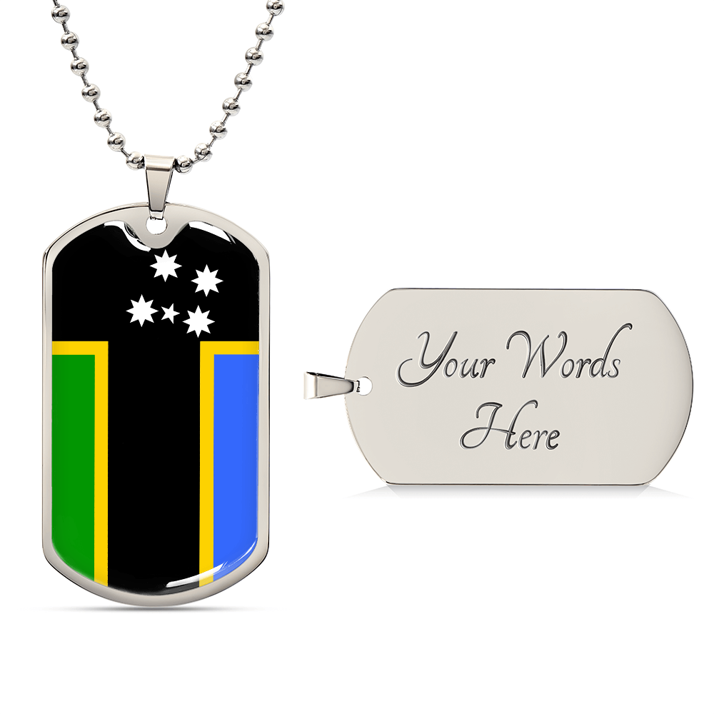 Australian South Sea Islands Flag Dog Tag Necklace | ASSI Pride Dog Tag Pendant | Cultural Flag Necklace | Patriotic Gift