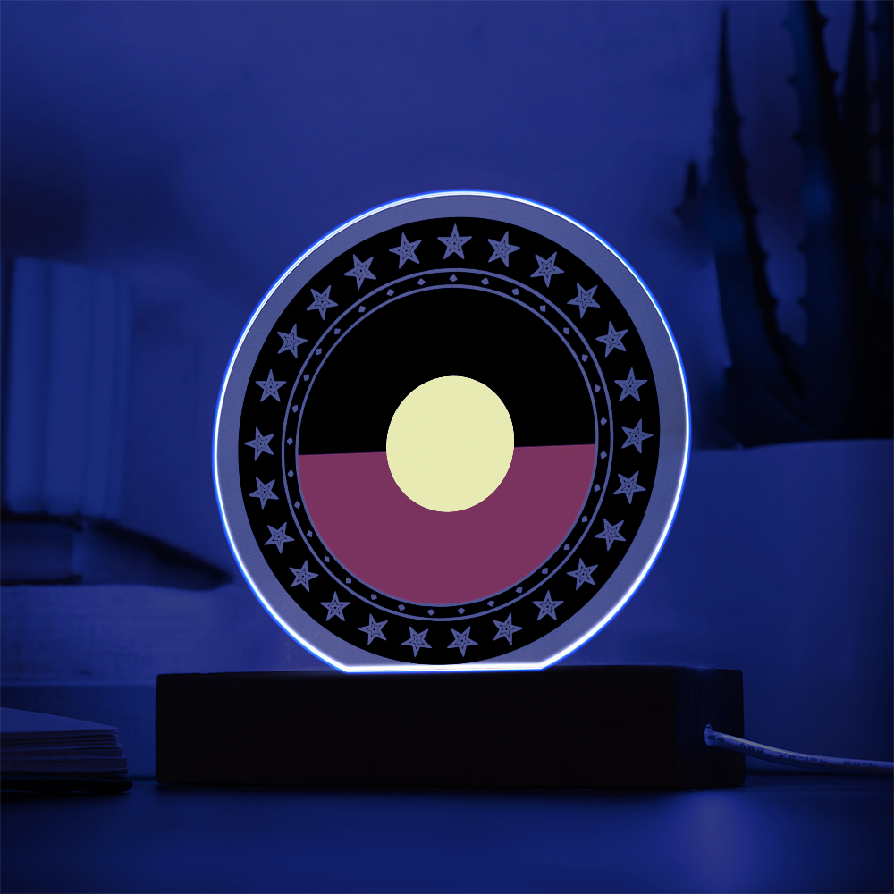Australian Aboriginal Flag LED Acrylic Plaque | Indigenous Australian LED Lamp | Cultural Desk Decor | Acrylic LED Display