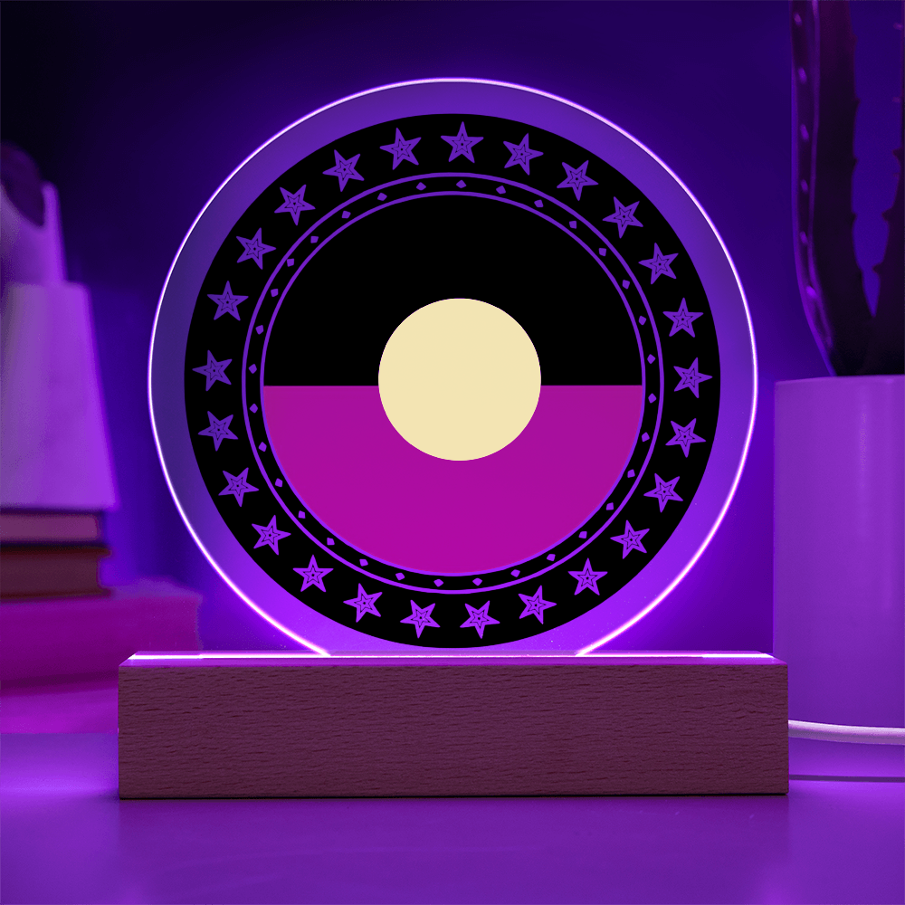 Australian Aboriginal Flag LED Acrylic Plaque | Indigenous Australian LED Lamp | Cultural Desk Decor | Acrylic LED Display