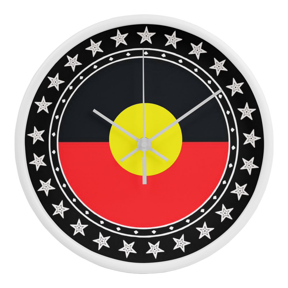 Australian Aboriginal Flag Wall Clock | Indigenous Australian Wall Clock | Aboriginal Pride Home Decor | Cultural Gift