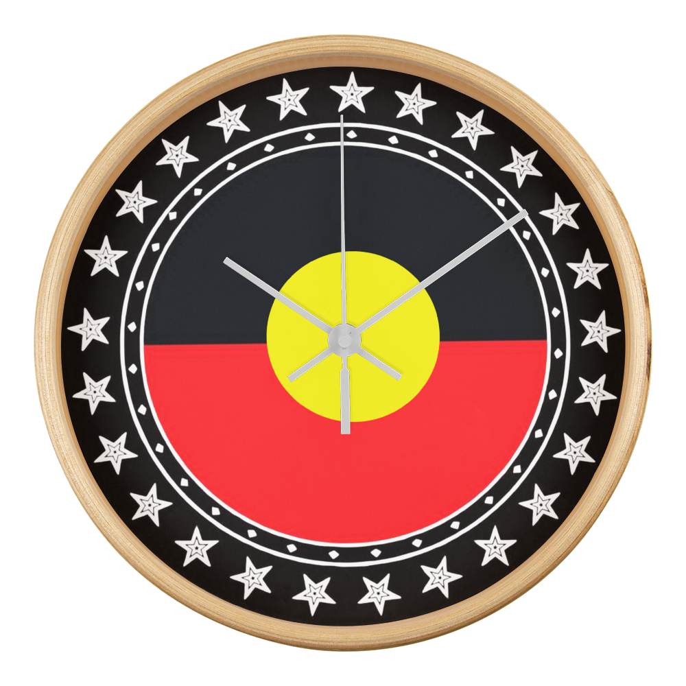 Australian Aboriginal Flag Wall Clock | Indigenous Australian Wall Clock | Aboriginal Pride Home Decor | Cultural Gift