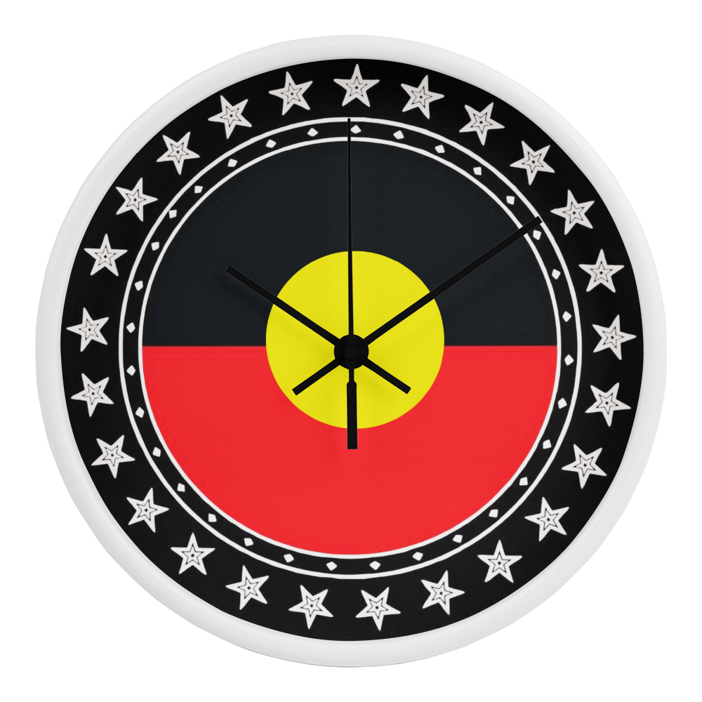 Australian Aboriginal Flag Wall Clock | Indigenous Australian Wall Clock | Aboriginal Pride Home Decor | Cultural Gift