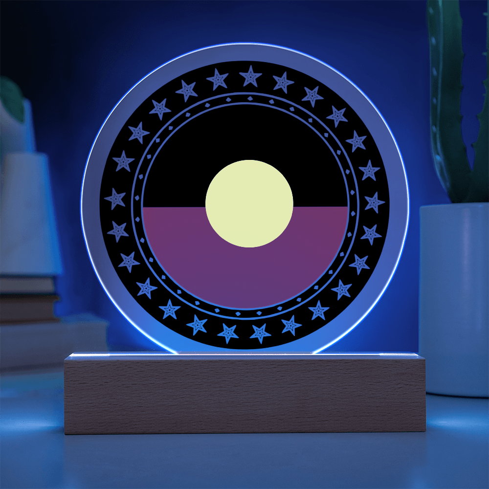 Australian Aboriginal Flag LED Acrylic Plaque | Indigenous Australian LED Lamp | Cultural Desk Decor | Acrylic LED Display