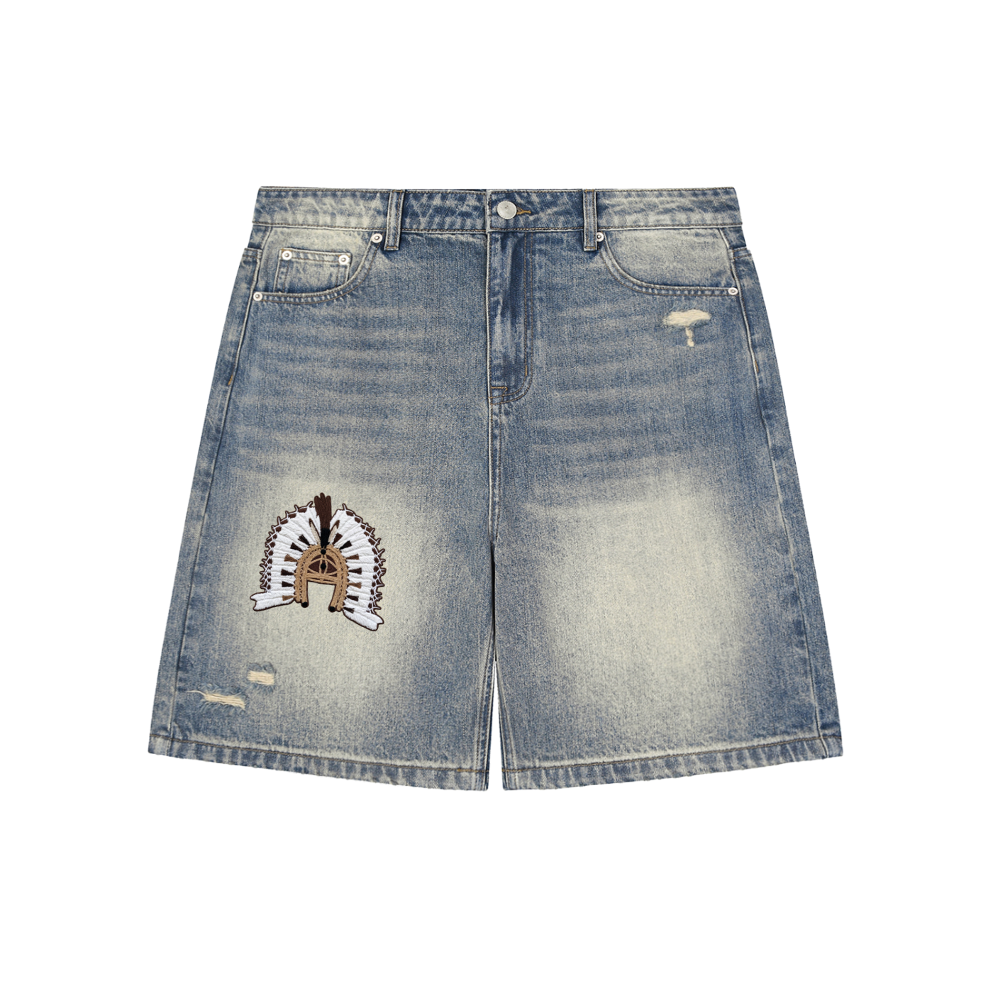 Torres Strait Dhoeri Denim Shorts – Faded Distressed Baggy Fit