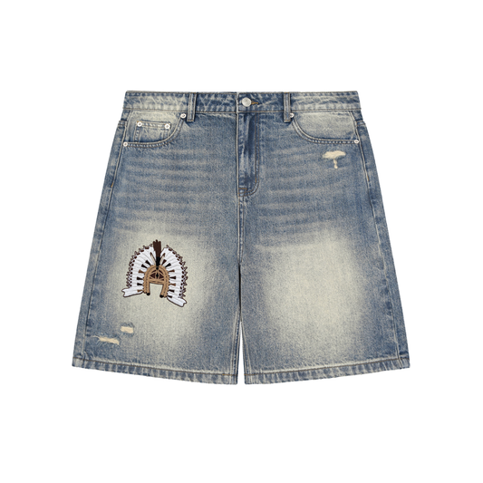 Torres Strait Dhoeri Denim Shorts – Faded Distressed Baggy Fit