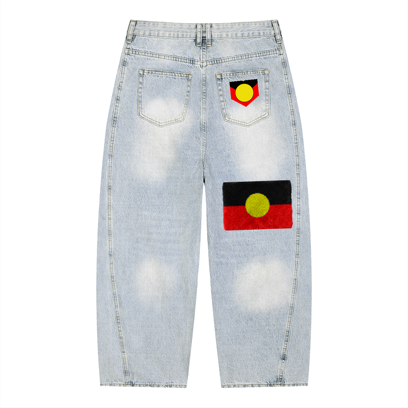 Men's Vintage Wash Sunfade Barrel Leg Jeans
