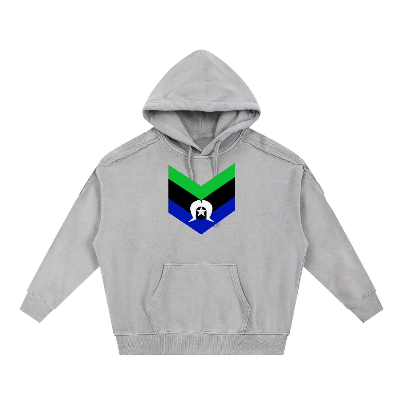 Torres Strait Snow Washed Tape Raw Edge Hoodie