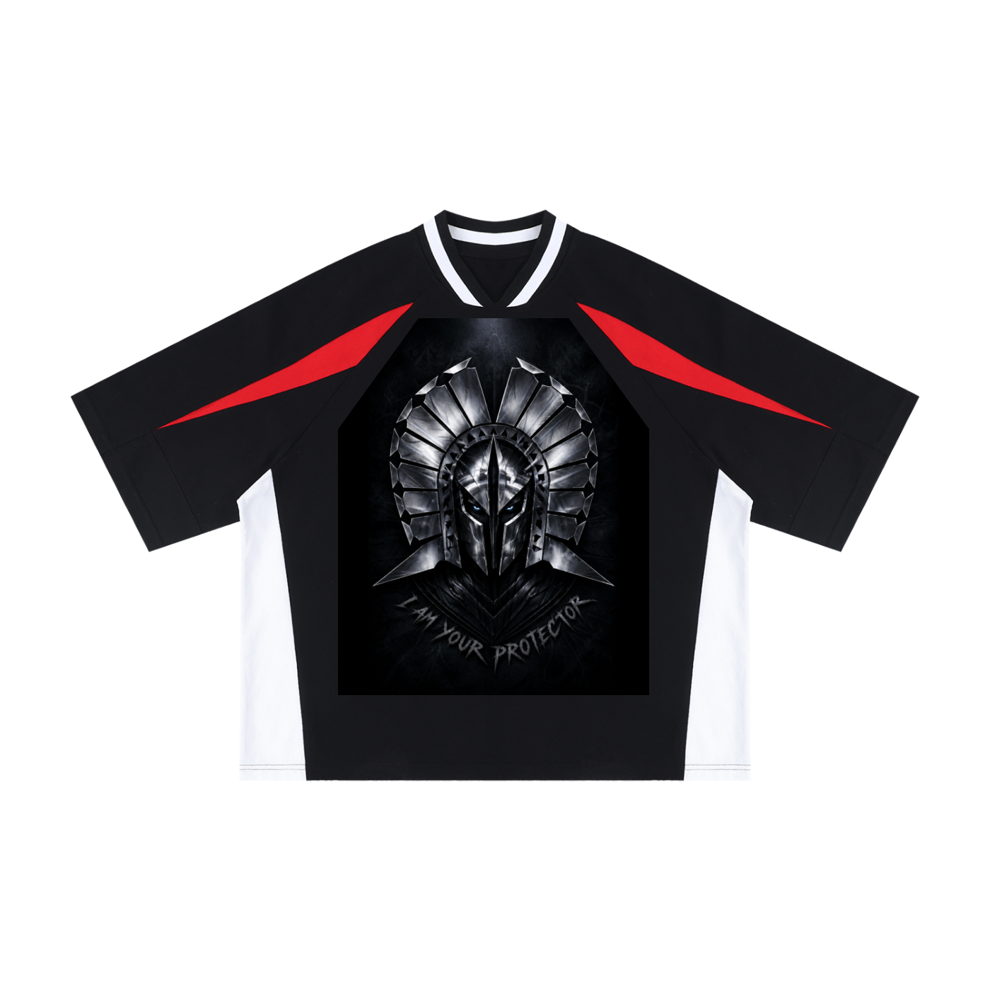 Unisex Oversized Color Block V-Neck T-Shirt