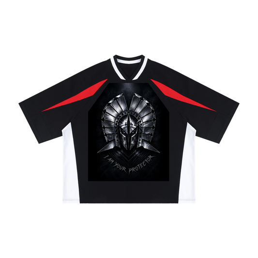 Unisex Oversized Color Block V-Neck T-Shirt