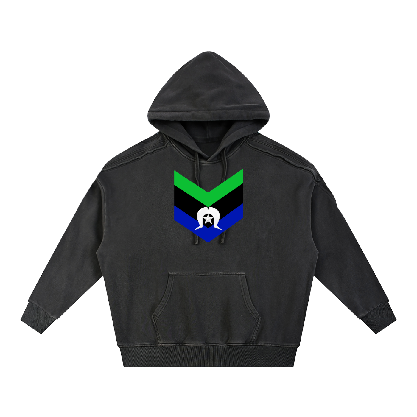 Torres Strait Snow Washed Tape Raw Edge Hoodie
