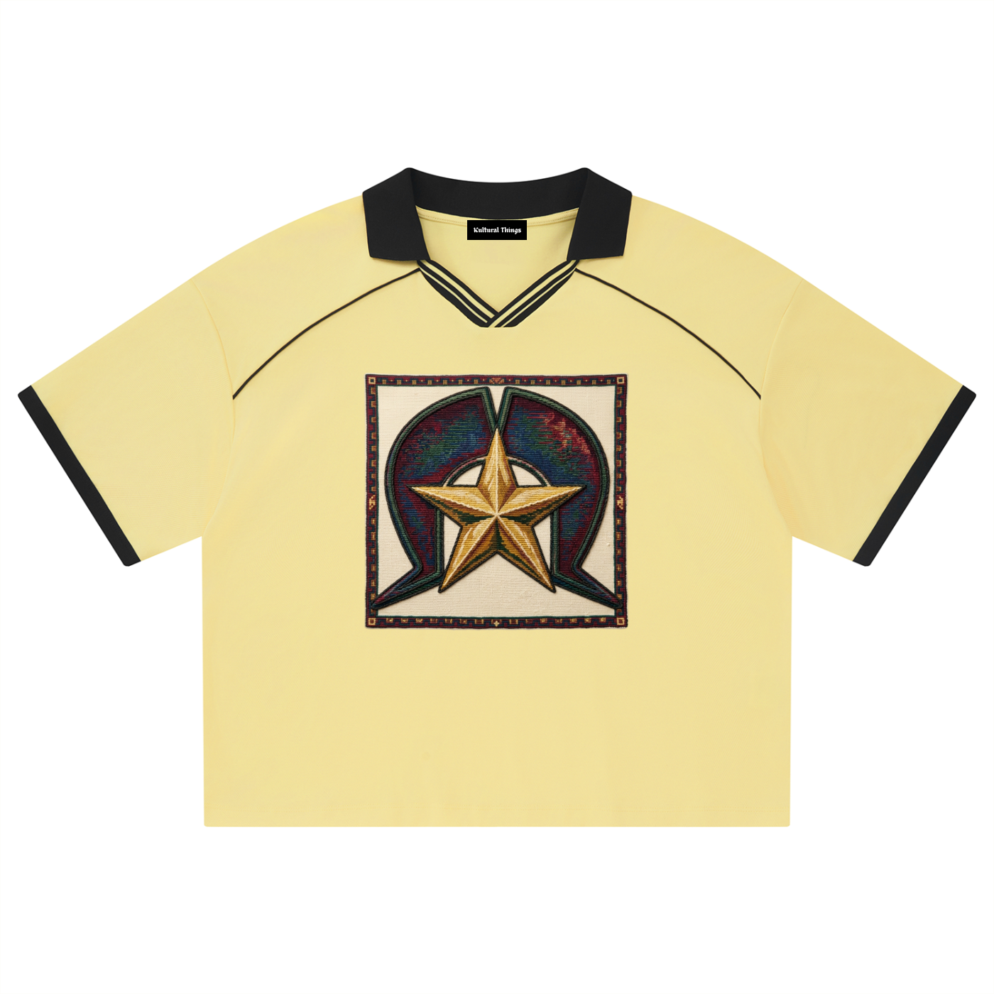 Unisex Collared Piping Boxy Soccer Jersey