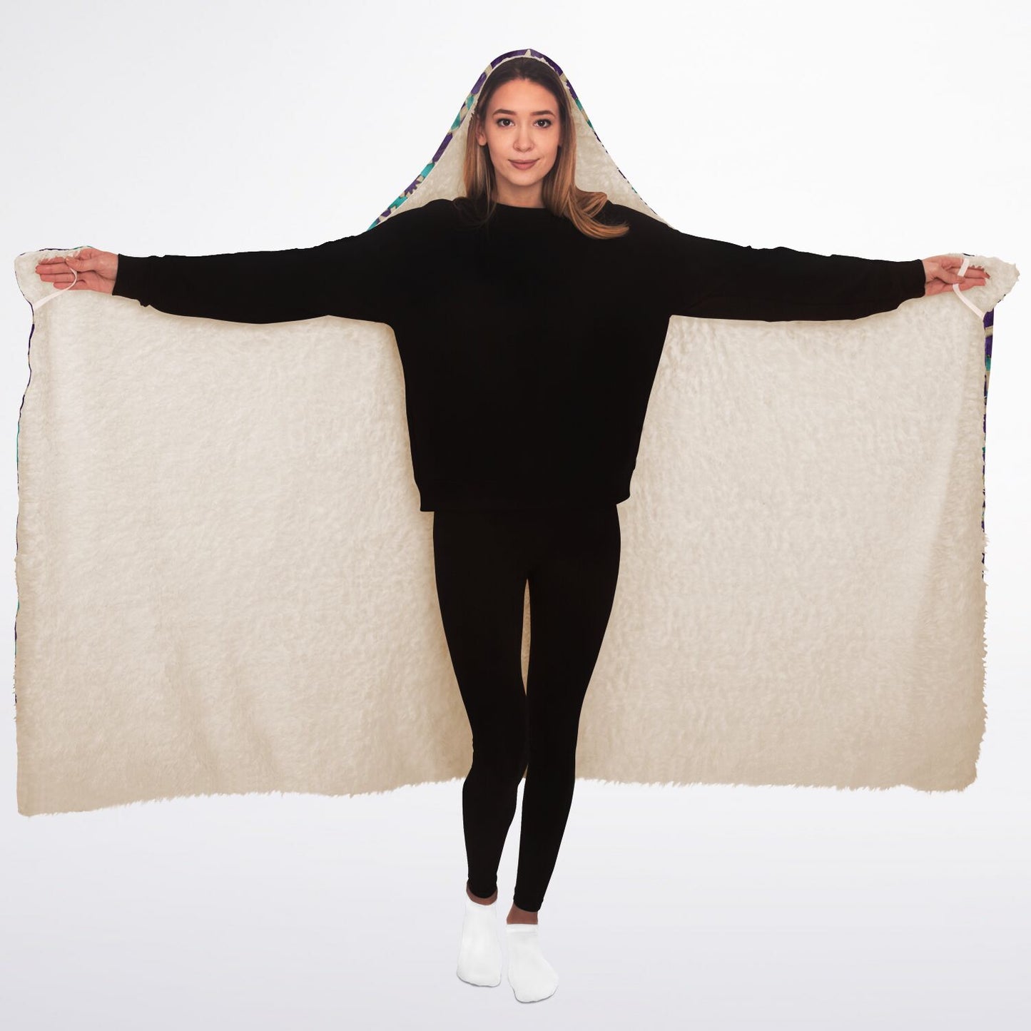 Hooded Blanket Sherpa - AOP