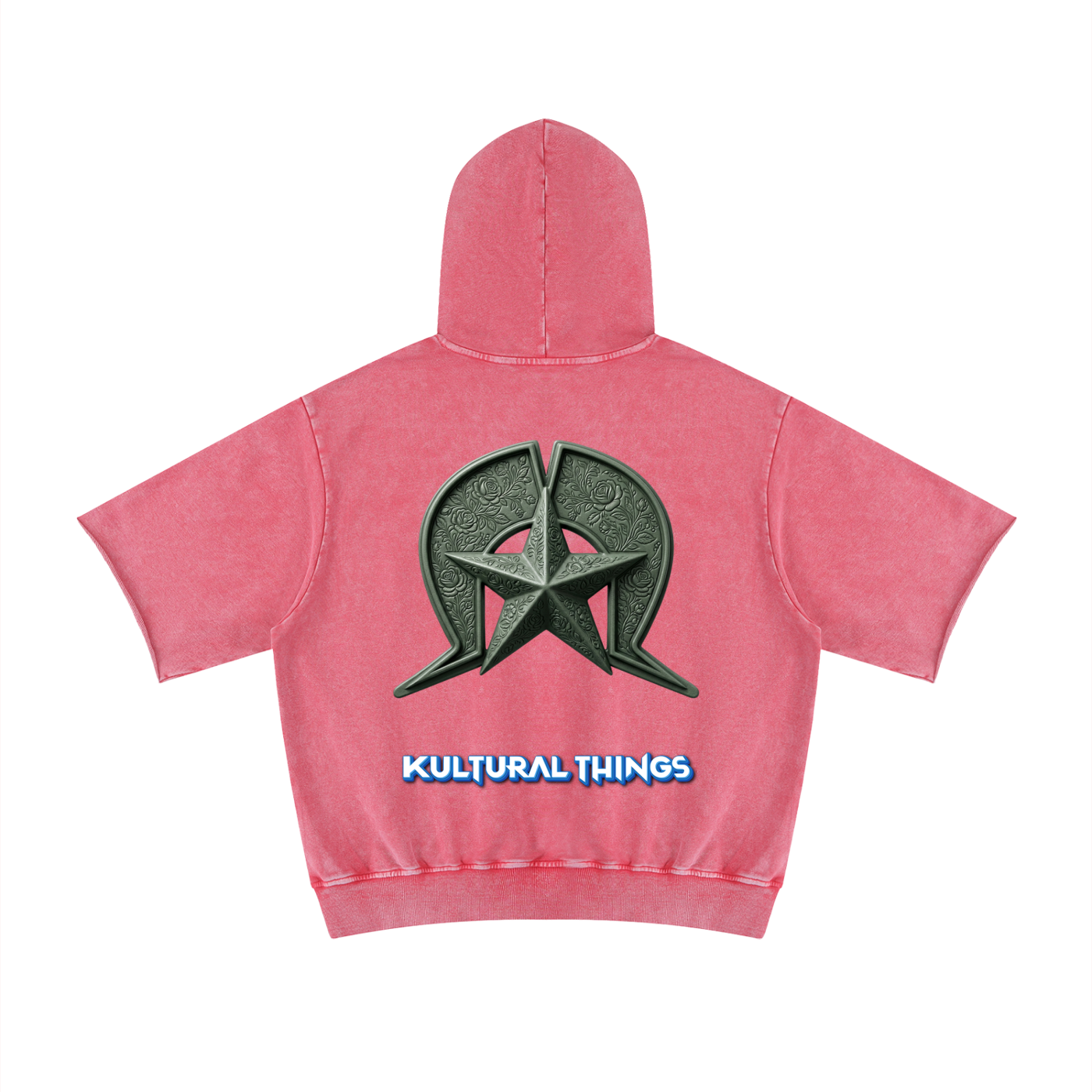 Unisex Mineral Wash Short Sleeve Hoodie