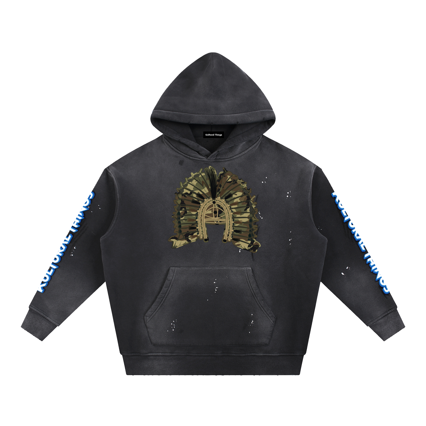 Vintage Washed Frayed Fleece Hoodie