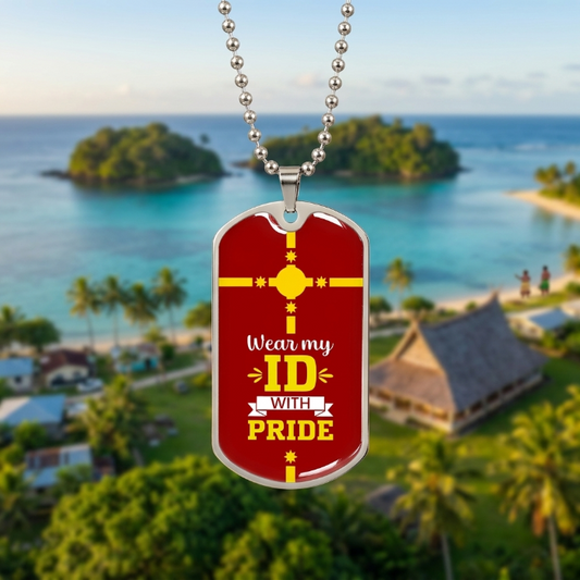 Rotuma Flag Dog Tag Necklace | Wear My ID With Pride | National Pride Military Pendant