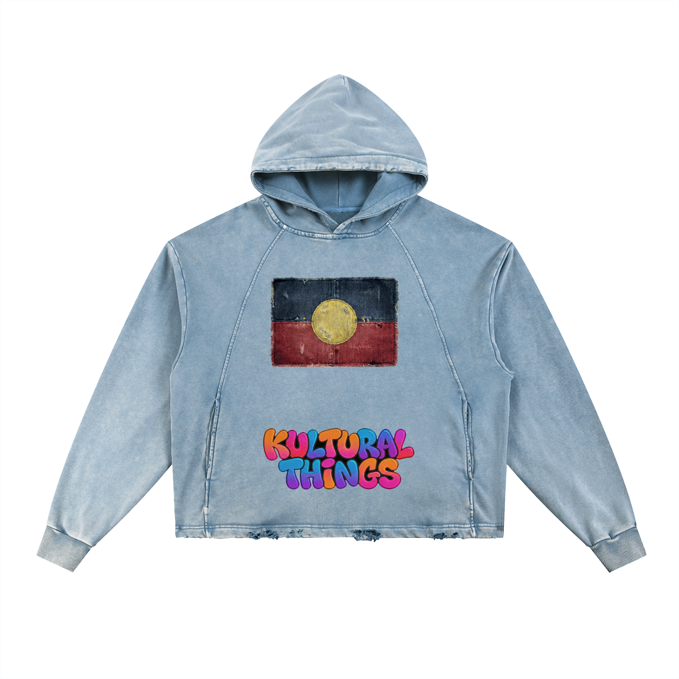 Aboriginal And Kultural Things Vintage Washed Frayed-Hem Hoodie