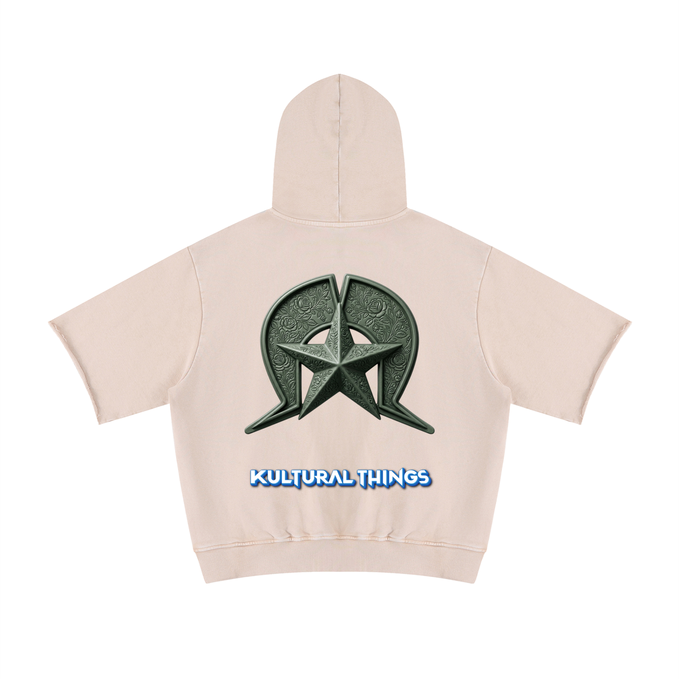 Unisex Mineral Wash Short Sleeve Hoodie