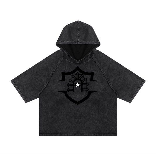 Snow Washed Hooded Boxy T-Shirt
